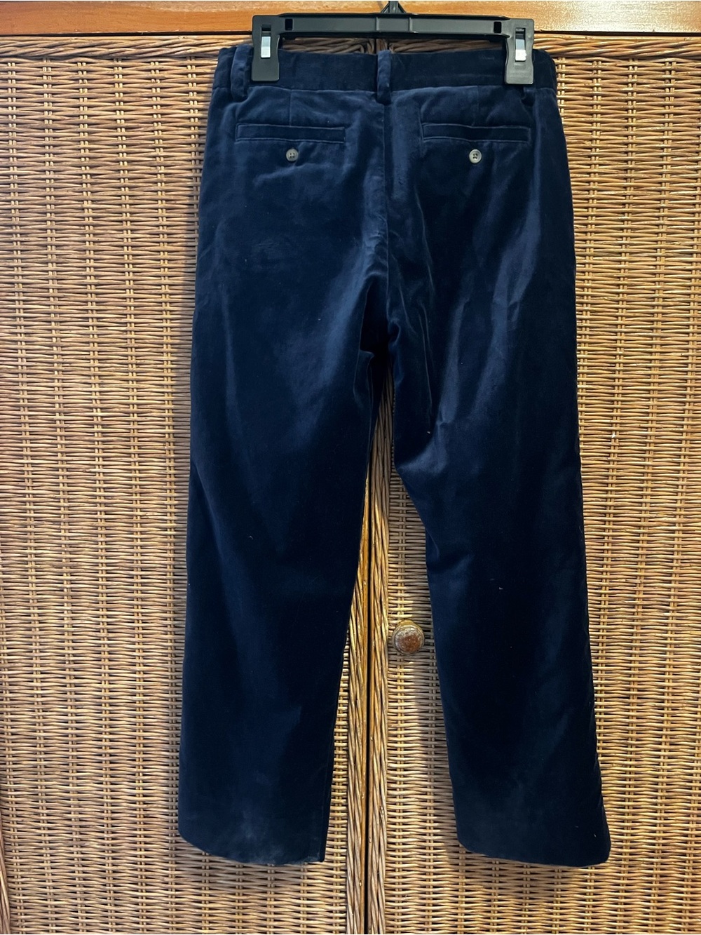 Janie and Jack Blue Velvet Suit Pants with Adjustable Waist like new size 8